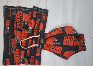 Pure Hazelle Cotton/ Poly Reusable Face Mask Cleveland Browns repeat print #PHCLE